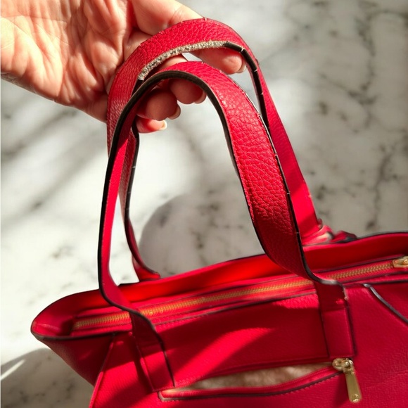 Charming Charlie Red Vegan Leather Tote Shoulder Bag - Picture 8 of 8